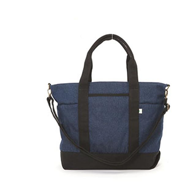 【INDxBK.Iデニムxブラック・Lサイズ(SFA-0117)】 トートバッグ キャンバス 2way 斜めがけ 布 ファスナー付き レディース メンズ トートバック 大容量 大きめ 斜め掛け ショルダー a4 ママバッグ  マザーズバッグ おしゃれ かわいい