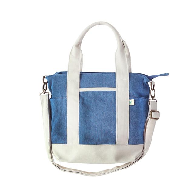 【SKY/IV.スカイブルーxアイボリー・Sサイズ(SFA-0117S)】 キャンバス トートバッグ レディース トートバック メンズ 大きめ ファスナー付き トートバッグ