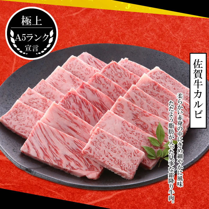 焼肉カルビA5佐賀牛五つ星カルビ200グラム／2パック焼肉カット済み