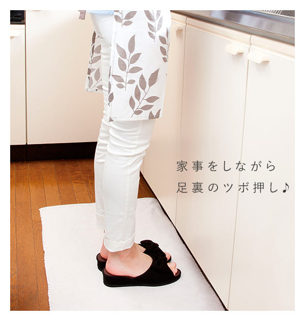 【ブラウン・22.5cm～24.5cm】 スリッパ おしゃれ ヒール 通販 レディース 室内 室内用 室内履き ツボ押し 足ツボ 健康サンダル 健康スリッパ ツボ押しスリッパ リボン かわいい オープントゥ ヒールアップ
