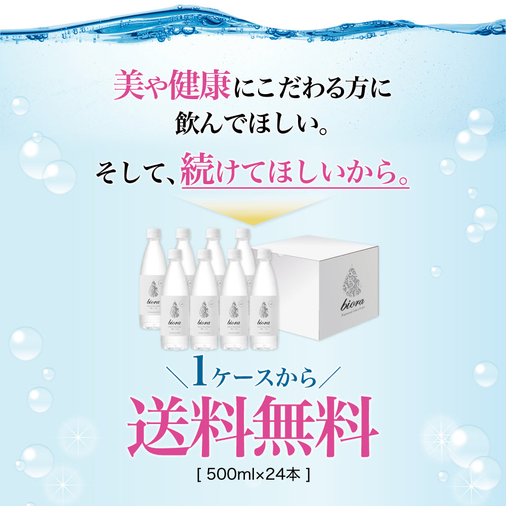 500ml×24本 大分県玖珠連山より大自然の恵み「biora天然シリカ水」シリカ72mg/L 送料無料