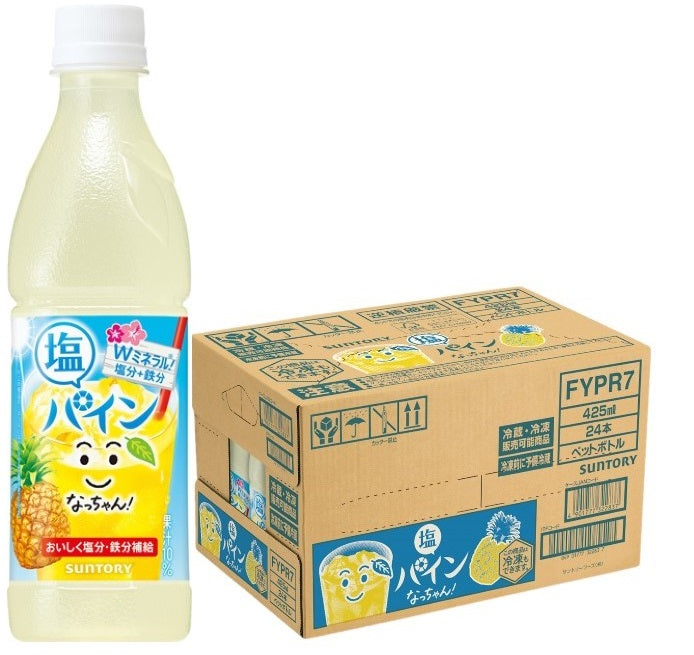 【送料無料】サントリー なっちゃん 塩パイン (冷凍専用) 425ml×1ケース/24本【北海道・東北・四国・九州・沖縄県は必ず送料がかかります】