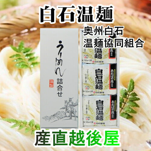 【送料込み】白石温麺 宮城県白石市 大畑屋 白石興産白石温麺 あおばの恋詰合せ白石温麺100ｇ 9束 ギフト箱奥州白石温麺組合推奨品