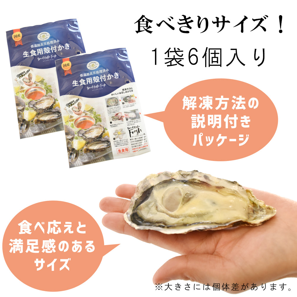 生食用殻付き牡蠣　6個×2袋