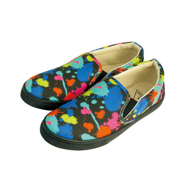 【スプラッシュBK・L約24-25cm】 スリッポン レディース おしゃれ 通販 スニーカー 通学 通勤 靴 シューズ slip-on スリップオン 大人 かわいい 紐なし ヒモなし 履きやすい ローカット ぺたんこ ローヒール