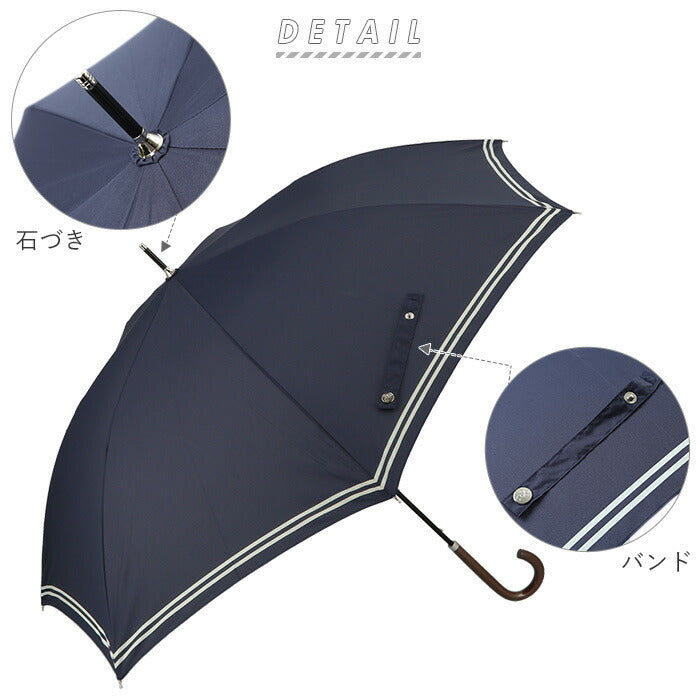 【1357セーラーピンク・長傘60cm】 傘 レディース 長傘 おしゃれ 通販 ジャンプ 雨傘 軽量 UVカット ジャンプ傘 60cm 7本骨 大きめ ワンタッチ 丈夫 グラスファイバー骨 niftycolors ニフティカラーズ スマートジャンプ