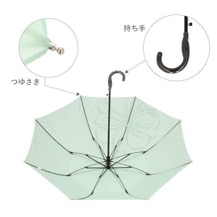 【40243.ブロッサム・折りたたみ傘】 mabu 傘 通販 長傘 レディース コンパクト 日傘 晴雨兼用 uvカット ジャンプ傘 ワンタッチ 55cm 8本骨 グラスファイバー骨 おしゃれ 大人可愛い ローズ ブロッサム マーガレット