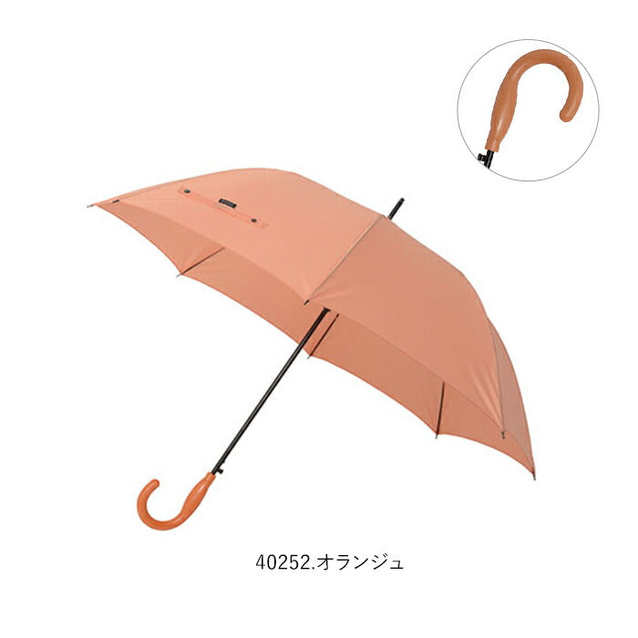 【40252.オランジュ】 傘 おしゃれ 通販 レディース メンズ 長傘 ワンタッチ 軽い 軽量 丈夫 グラスファイバー骨 60cm 8本骨 60センチ 持ちやすい ジャンプ傘 UVカット 紫外線対策 晴雨兼用 シンプル 無地