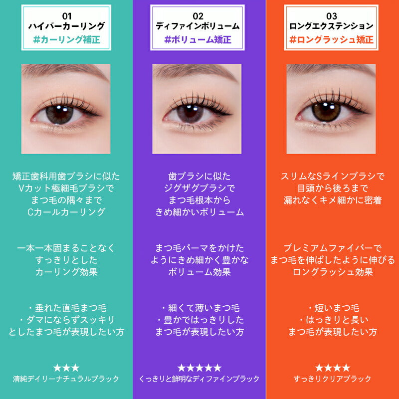 【02 ディファインボリューム】ホリカホリカ ラッシュコレクティング マスカラ 2本セット 企画セット holikaholika パープル 韓国コスメ マスカラ ボリューム ウォータープルーフ 韓国マスカラ アイメイク マスクメイク ゆうパケット 送料込み