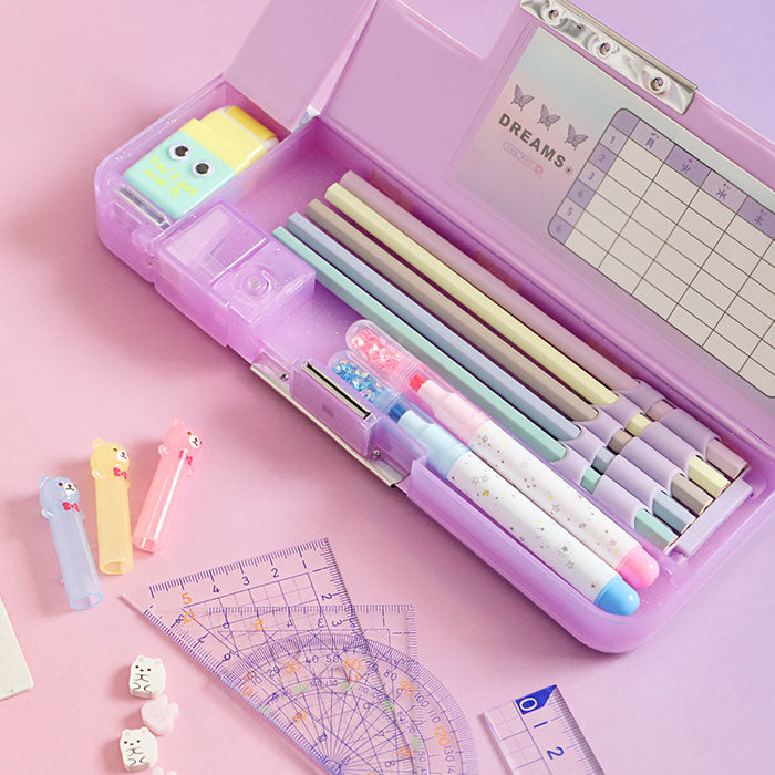 【ミュージックチル】 筆箱 小学生 通販 女の子 可愛い 両面 箱型 ペンケース おしゃれ ソフトペンケース 小学校 入学準備 鉛筆削り かわいい 新入学 入学祝い 進級 ふでばこ プレゼント
