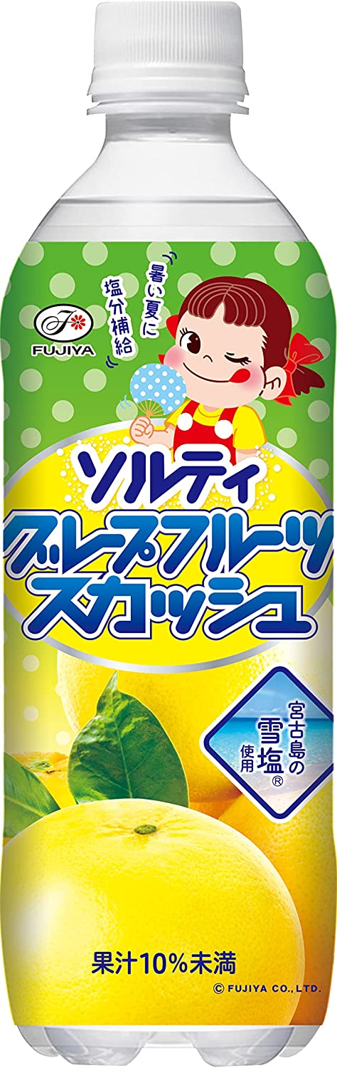 7/20限定全品P3倍 【送料無料】不二家 ソルティグレープフルーツ スカッシュ 500ml×1ケース/24本【熱中症】【熱中症対策】