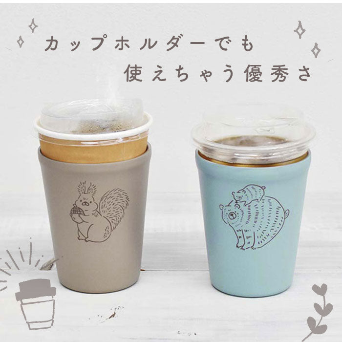 【10703.ウサギWH・蓋付きタンブラー】 タンブラー 保温 保冷 蓋付き 通販 ふた付き おしゃれ かわいい ステンレス マイボトル 持ち運び コンビニカップ ホルダー コーヒー マグ カップ コップ コンビニコーヒー コンビニマグ