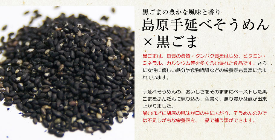 島原手延べそうめん （黒ごまそうめん＆国産小麦そうめん） 各4束