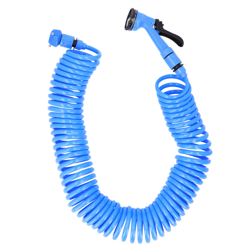 【ブルー】 TRADE ONE トレードワン スパイラル ホース 通販 15m 水撒きホース 水まきホース 水やりホース 散水ホース 伸びるホース シャワーノズル コイル 散水 洗車 園芸 ガーデン ガーデニング 窓