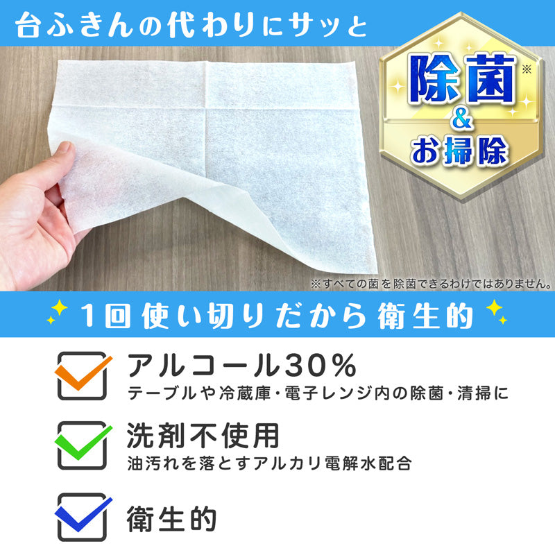【アルコール除菌シート】 除菌の激落ちくんウエットシート 業務用 ケース販売 30枚 × 36個 (1080枚)