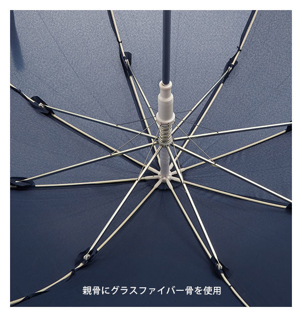 【ネイビー・ss4037】 長傘 子供用 50cm 通販 反射テープ付 キッズ 園児 小学生 低学年 シンプル 無地 イエロー 黄色 ネイビー 紺 ネームプレート グラスファイバー骨 ジャンプ傘 ワンタッチ 入学準備 登校