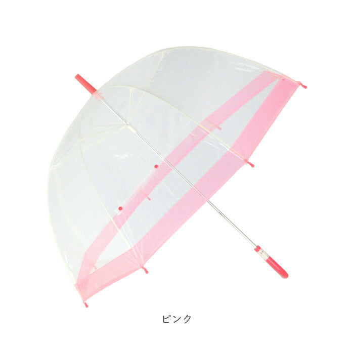 【ブラック】 ビニール傘 レディース 通販 傘 65cm  長傘 大きい ドーム型 手開き グラスファイバー骨 女子 高校生 中学生 女の子 レイングッズ かさ 雨傘 おしゃれ アンブレラ 軽量