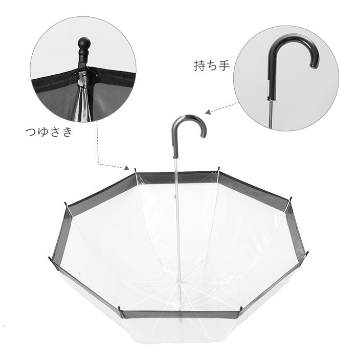 【ブルー・長傘】 ビニール傘 レディース 通販 傘 65cm  長傘 大きい ドーム型 手開き グラスファイバー骨 女子 高校生 中学生 女の子 レイングッズ かさ 雨傘 おしゃれ アンブレラ 軽量