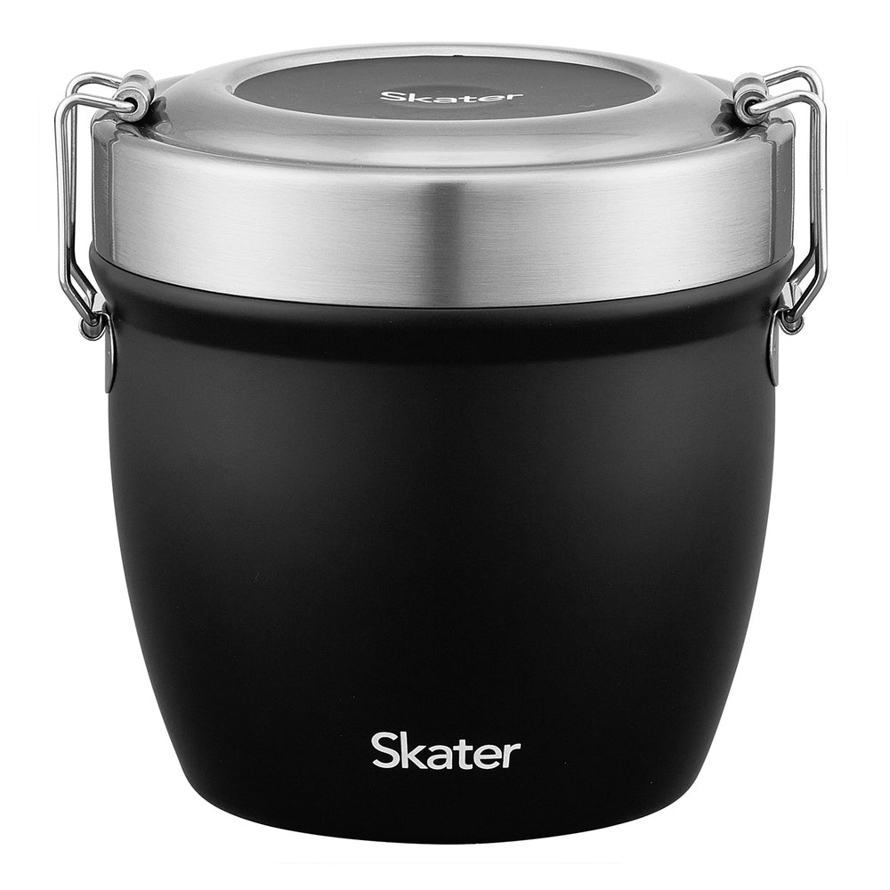【ブラック・丼ジャー】 弁当箱 保温 保冷 丼 通販 スケーター 570ml ランチジャー 2段 二段 ランチボックス お弁当箱 おしゃれ シンプル 無地 SKATER STLBD6AG 抗菌 超軽量真空ステンレス丼ジャー