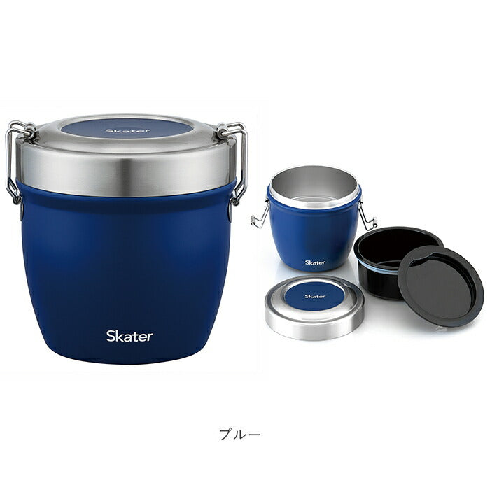 【ブラック・丼ジャー】 弁当箱 保温 保冷 丼 通販 スケーター 570ml ランチジャー 2段 二段 ランチボックス お弁当箱 おしゃれ シンプル 無地 SKATER STLBD6AG 抗菌 超軽量真空ステンレス丼ジャー