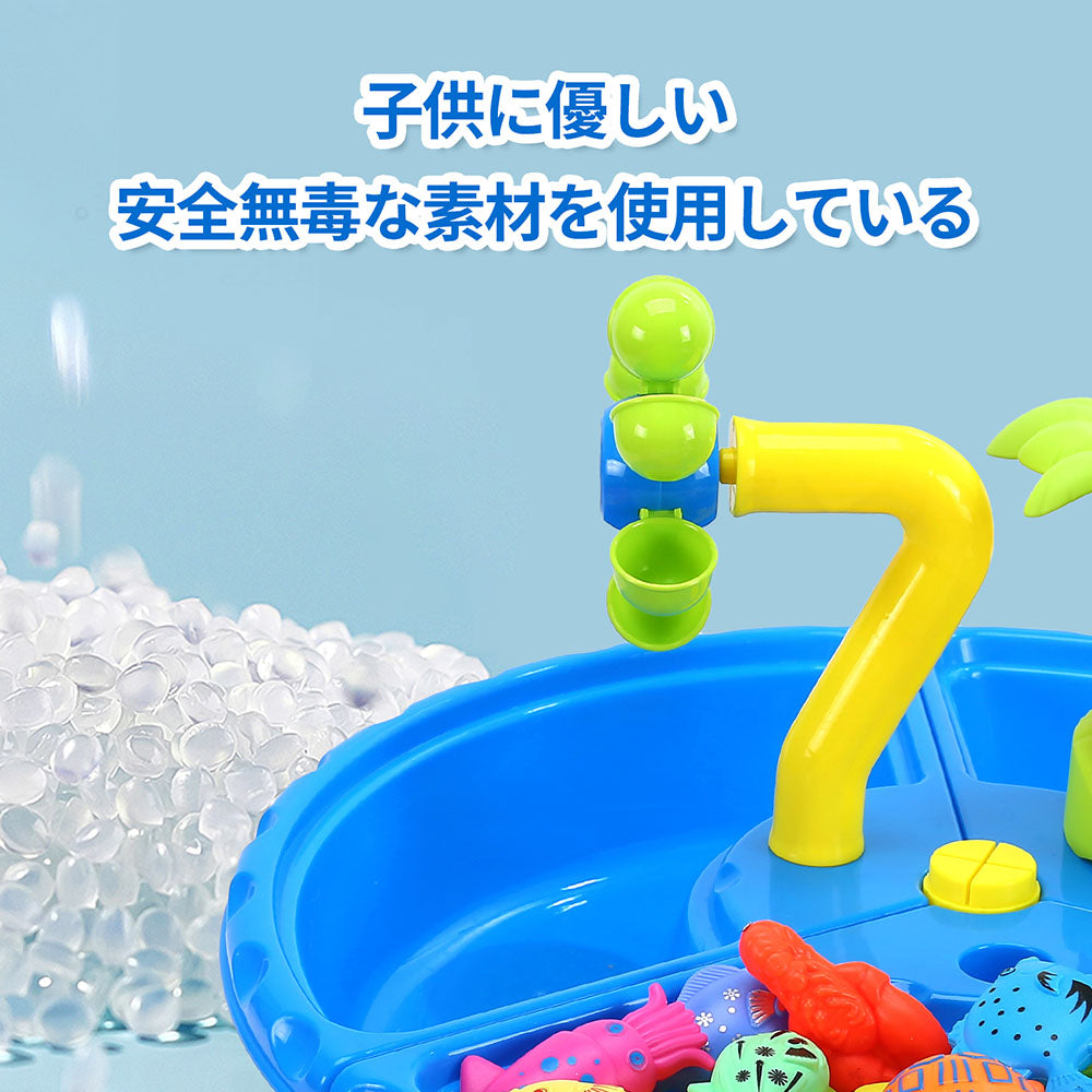 Cute Stone おもちゃ 3in1砂遊びテーブル 砂遊び 水遊び 雪遊び 56点セット 魚釣りゲーム ビーチのおもちゃ 知育玩具 室内 屋外兼用 安全無毒 可愛い 庭 砂遊びおもちゃ お風呂用 知育 想像力 創造力 入園祝い 卒園 入学 卒業 こどもの日 誕生日 プレゼント 送料無料