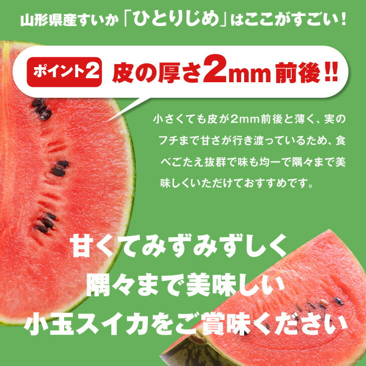 お中元 送料無料 すいか 山形県産小玉すいか 約3〜4kg／2玉入　※一部地域は別途送料 果物 フルーツ【A品】e1