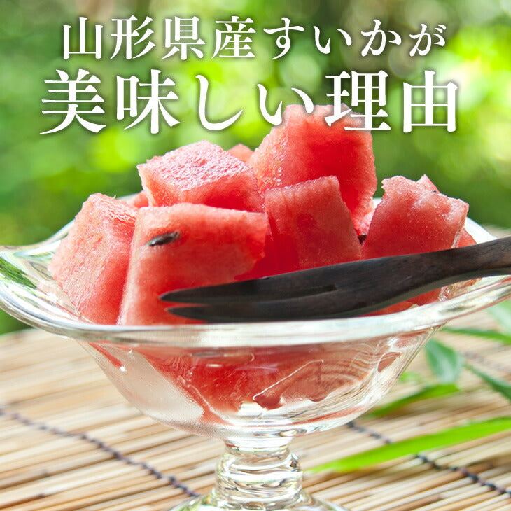 お中元 送料無料 すいか おもいっきり特大 山形県産すいか6L／1箱1玉いり※一部地域は別途送料　のし対応 e3