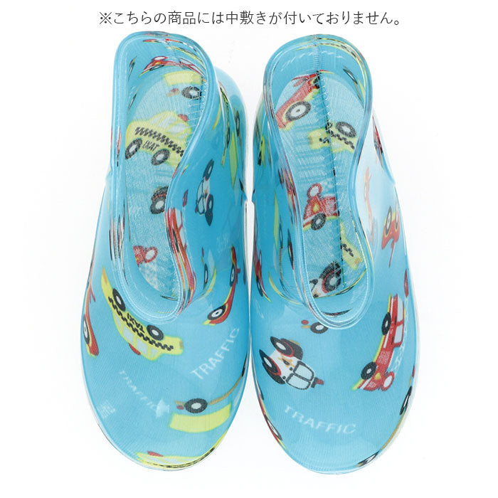 【カー×ブルー×イエロー・19センチ】 レインブーツ キッズ 通販 女の子 長靴 おしゃれ かわいい 登園 通学 保育園 幼稚園 小学生 女児 レインシューズ 雨靴 子供 子ども 15 16 17 cm 18 19 センチ レインウェア
