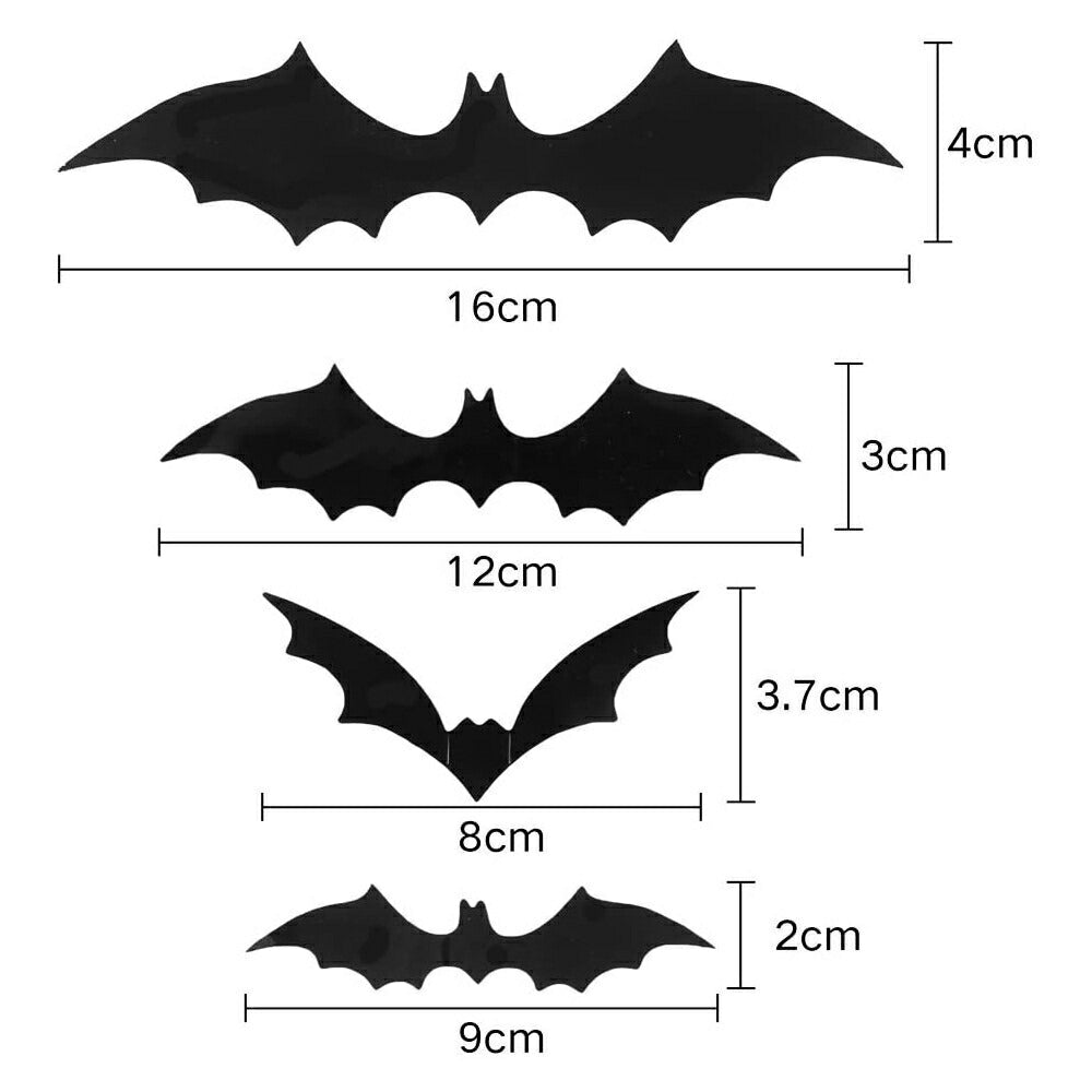 ハロウィン 飾り コウモリ ステッカー 91枚セット 3D立体 インテリア