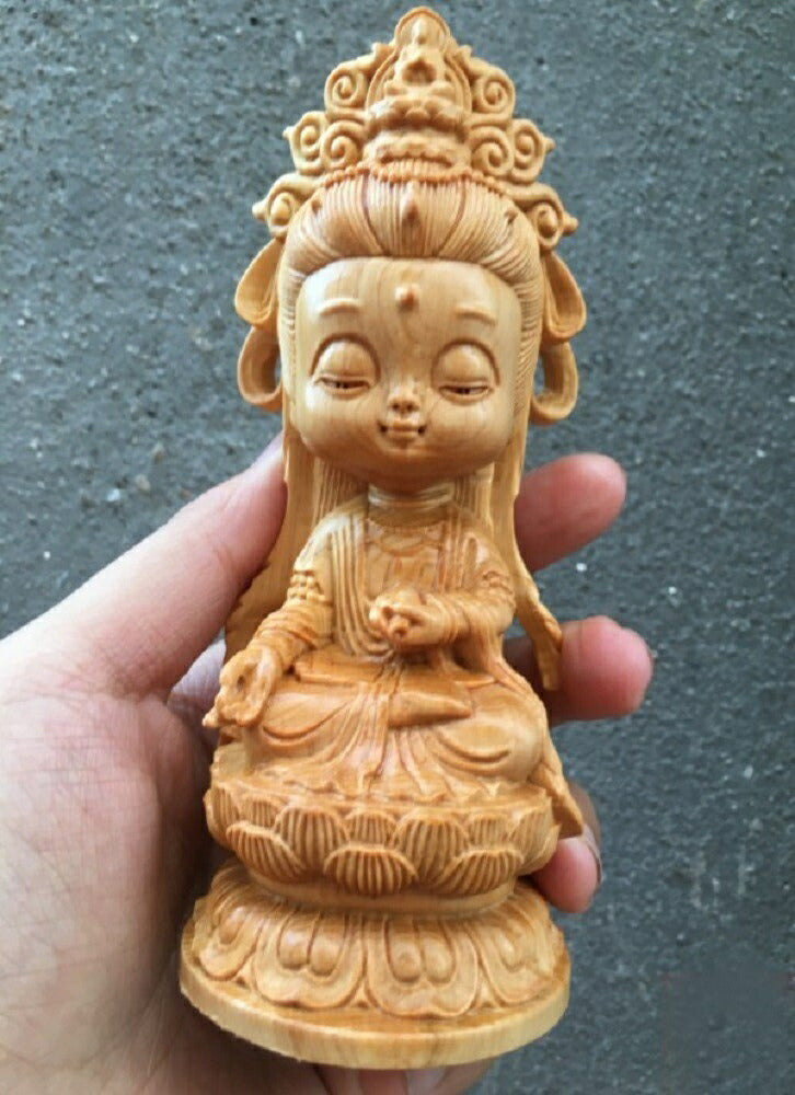 置物 仏像 二頭身 座禅菩薩 木製  観音像 彫刻 仏具 観音様 唐金 置物 オブジェ インテリア 美術品 仏教 寺 仏閣 神様 縁起物 飾り物 癒し 開運祈願 風水 商売繁盛 お守り 厄除け 魔除け スタイル 開運厄除 祈願成就 パワースポット