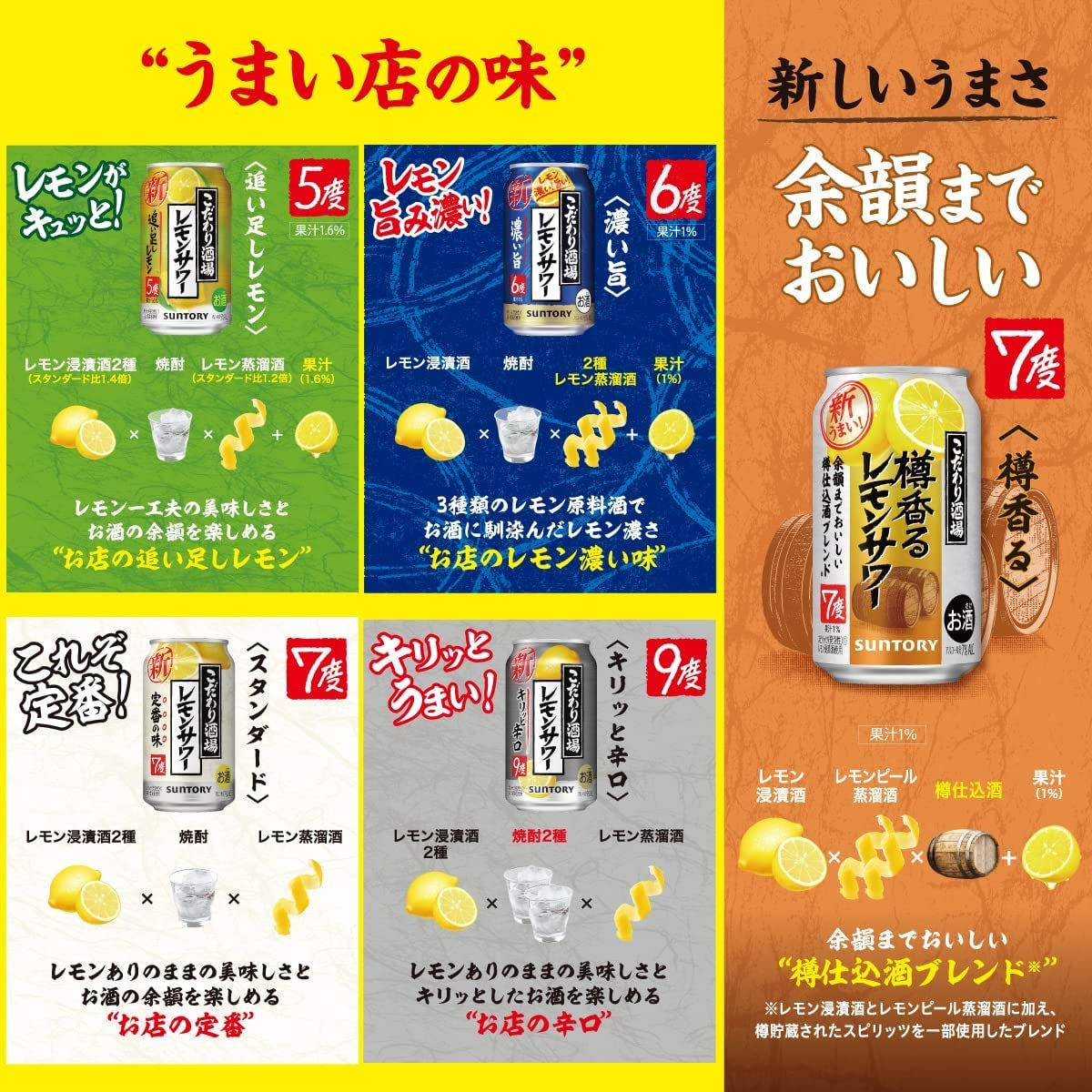 【送料無料】 サントリー こだわり酒場＜樽香るレモンサワー＞ 7％ 350ml×2ケース/48本【北海道・東北・四国・九州・沖縄県は必ず送料がかかります】