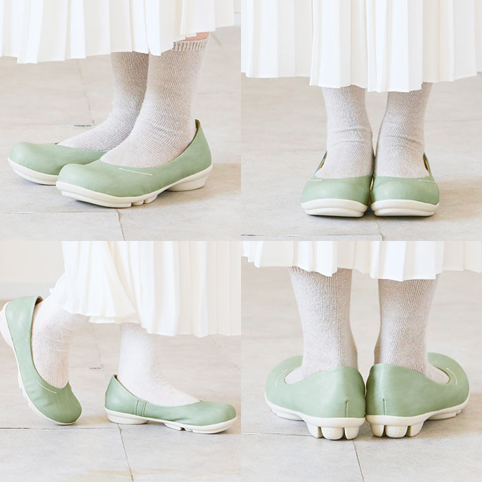 【アイボリー・L(24.0-24.5cm)】 パンプス 痛くない 柔らかい 通販 べったんこ ローヒール スニーカー プレーンパンプス 痛くない 疲れない 軽量 やわらかい Re:getA リゲッタ ぺたんこ 弾力性 幅広 広め 快適 安定