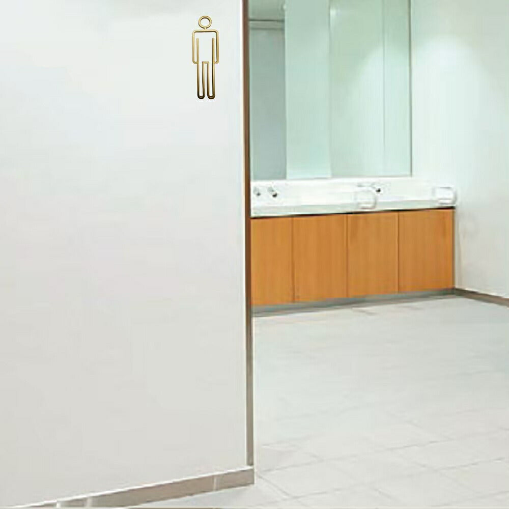 トイレ 男女マーク ゴールド プレート 雑貨 おしゃれ トイレサイン TOILET MEN WOMEN サイン ドアプレート トイレマークプレート トイレ標識 自宅 会社 ピクトグラム 誕生日 クリスマス ギフト サプライズ 友人 家族 パーティー