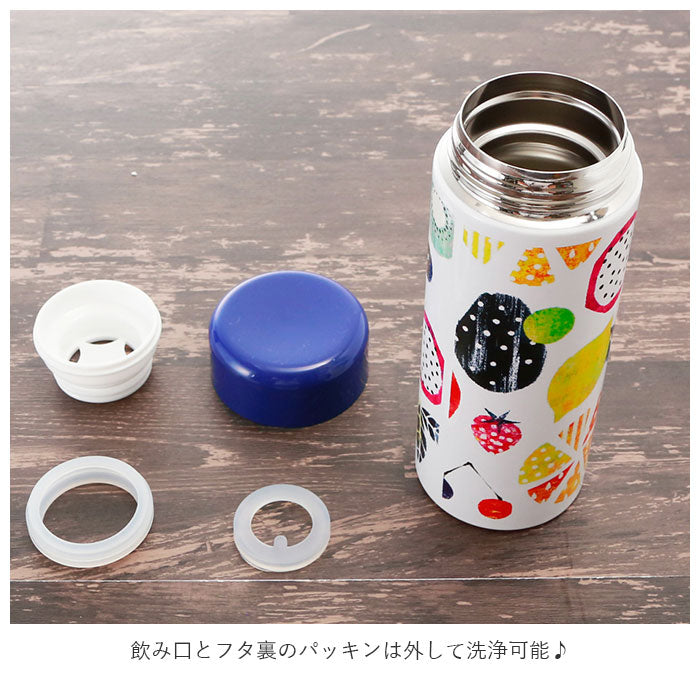 【アップル・380ml】 水筒 おしゃれ 女子 洗いやすい 通販 直飲み ステンレス 380ml 保冷保温 ステンレスボトル 保冷 保温 軽量 軽い Tomoko Hayashi トモコハヤシ 子供 キッズ 大人 かわいい 真空断熱