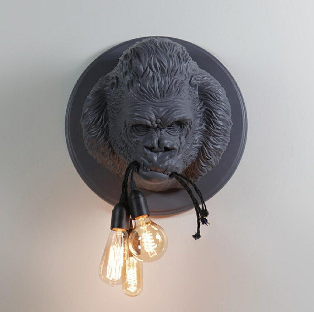 【人気商品】ゴリラ ランプ LAMP ランタン 高級 重量 間接照明 3灯 ステンドグラス テーブルランプ テーブルスタンド テーブルライト レトロ 照明 パーム グリーン 間接照明 北欧 おしゃれ モダン ヴィンテージ インテリア ギフト