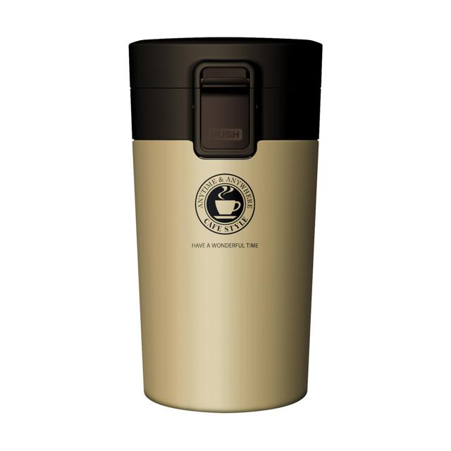 【シャンパンゴールド】 アスベル タンブラー 290ml 通販 保冷 保温 蓋付き おしゃれ マグボトル カフェマグ ワンタッチ 広口 注ぎやすい 洗いやすい ステンレスボトル 真空断熱 マイボトル 水筒 ASVEL TL290