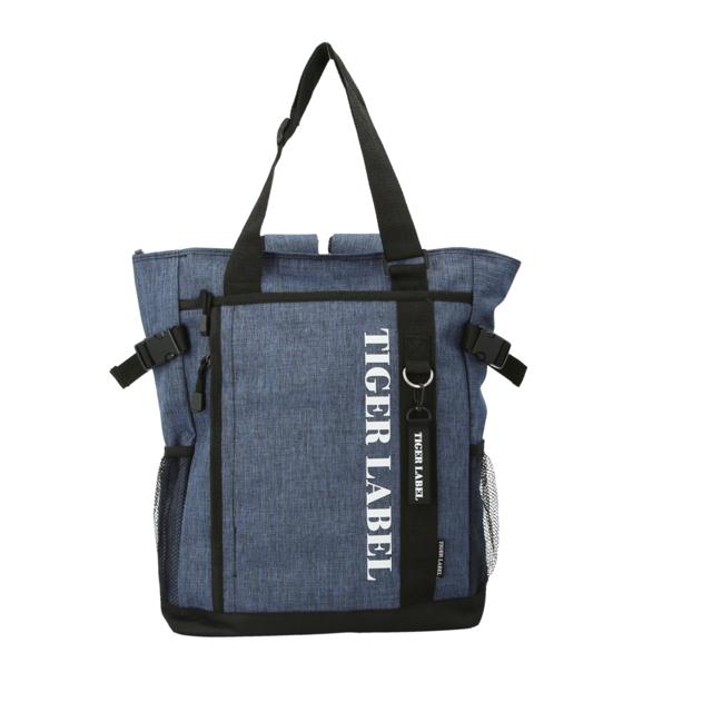 【モクブルー・2wayバッグ】 トートバッグ 2way 通販 リュック メンズ 大きめ ファスナー付き おしゃれ 通勤 通学 約 17l ショルダーバッグ 軽量 ポリ 塾バッグ 布 大学生 カモフラ ブラック 黒