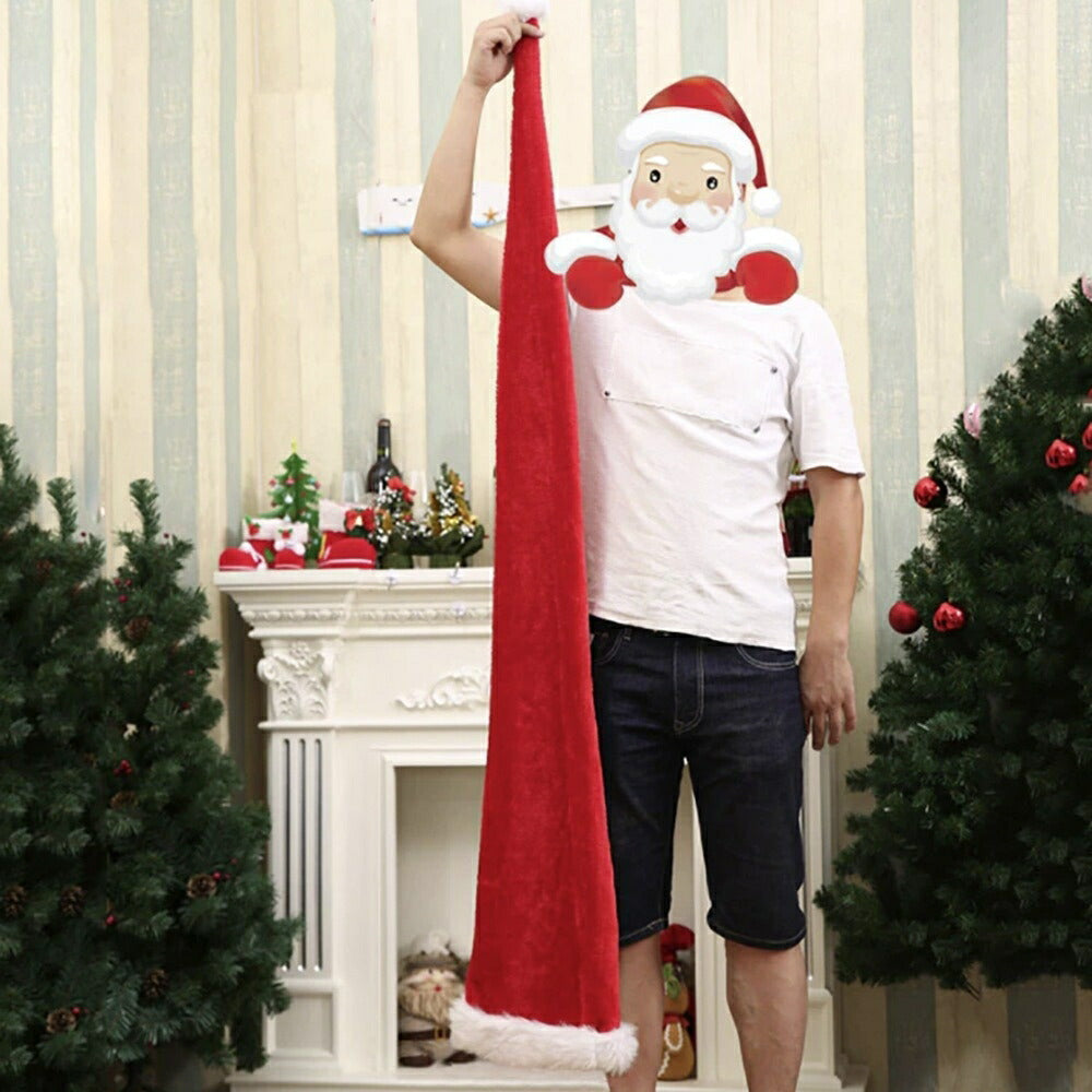 クリスマス 帽子 サンタさん ロング帽 155cm 被り物 コスプレ Xmas Christmas 仮装 パーティーグッズ イベント用品 変装 誕生日 室内 置物 クリスマス用品 可愛い 渋い かわいい 豪華 華やか おしゃれ パーティー デコ