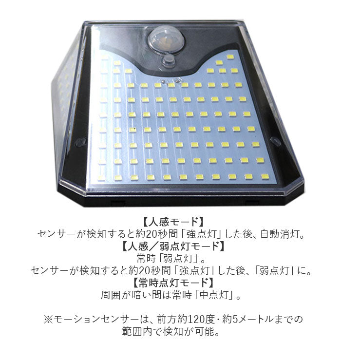 【ブラック】 センサーライト 屋外 ソーラー 通販 led 人感 防犯 ライト 太陽光 照明 自動点灯 防雨形 玄関 ガレージ 壁掛け 壁面 明るい モーションセンサー トレードワン