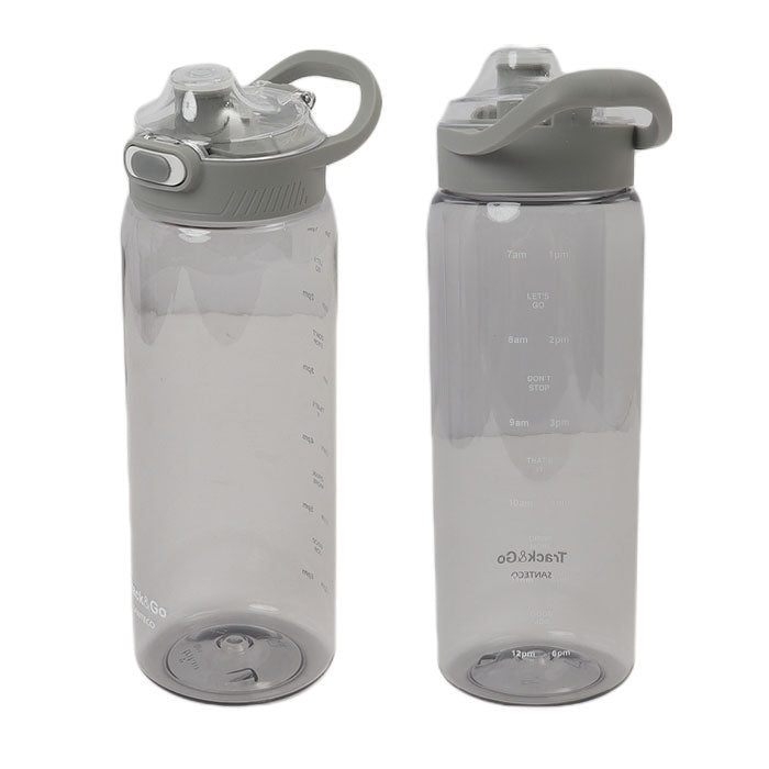 【WHITE・ウォーターボトル】 ウォーターボトル 目盛り 通販 1リットル 水筒 1L 直飲み 洗いやすい ワンタッチオープン 軽量 軽い SANTECO サンテコ Track&Go 丈夫 トライタン タイムマーカー付き CBジャパン