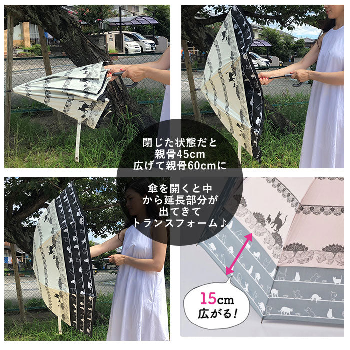 【27020.チェックネイビー・晴雨兼用傘】 トランスフォーム傘 通販 HYGGE ヒュッゲ 60cm 45cm 耐風 手開き UVカット 99.99% 遮光率99.99% 遮熱 日焼け対策 熱中症対策 ショートワイド傘 おしゃれ 大人 かわいい 長傘 雨傘