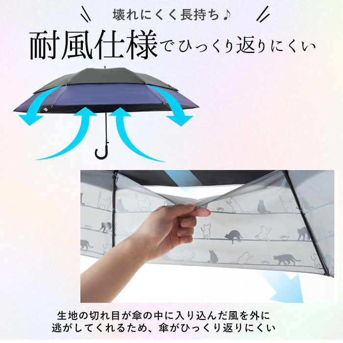 【27020.チェックネイビー・晴雨兼用傘】 トランスフォーム傘 通販 HYGGE ヒュッゲ 60cm 45cm 耐風 手開き UVカット 99.99% 遮光率99.99% 遮熱 日焼け対策 熱中症対策 ショートワイド傘 おしゃれ 大人 かわいい 長傘 雨傘