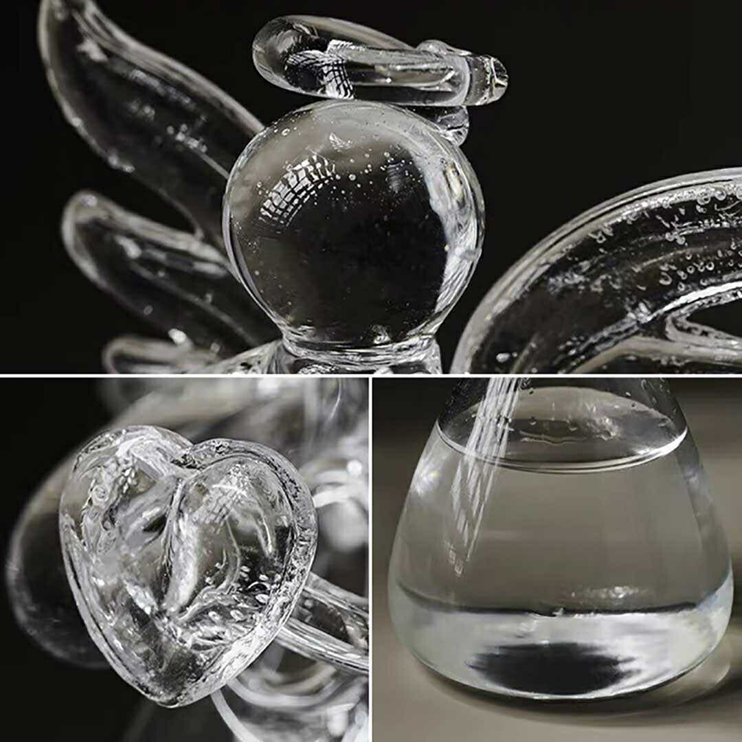 花瓶 天使 透明 ガラス クリア 花器 卓上花瓶 ブーケスタンド 水耕栽培 個性的 透明な花瓶 革新的 インテリア 飾り 工芸品 丸型 フラワーベース Flower 一輪挿し ドライフラワー 北欧 ミニサイズ おしゃれ 生け花 造花 華 置物