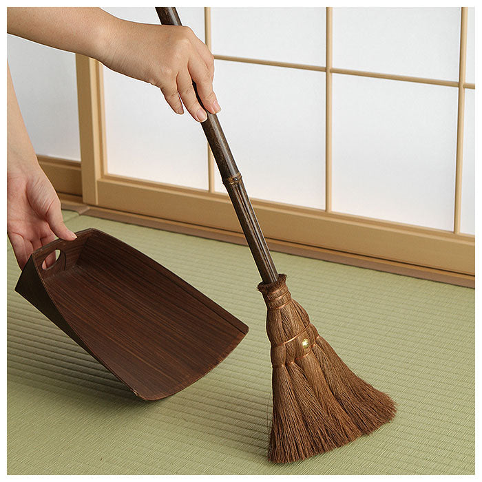 【4点セット】 ほうき ちりとり セット おしゃれ 通販 ミニ ちょこっとお掃除セット 小さめ 箒 ホウキ 室内 セット 一式 卓上 テーブルほうき 棕櫚ほうき シュロ 柿渋塗り チリトリ 塵取り 室内ほうき