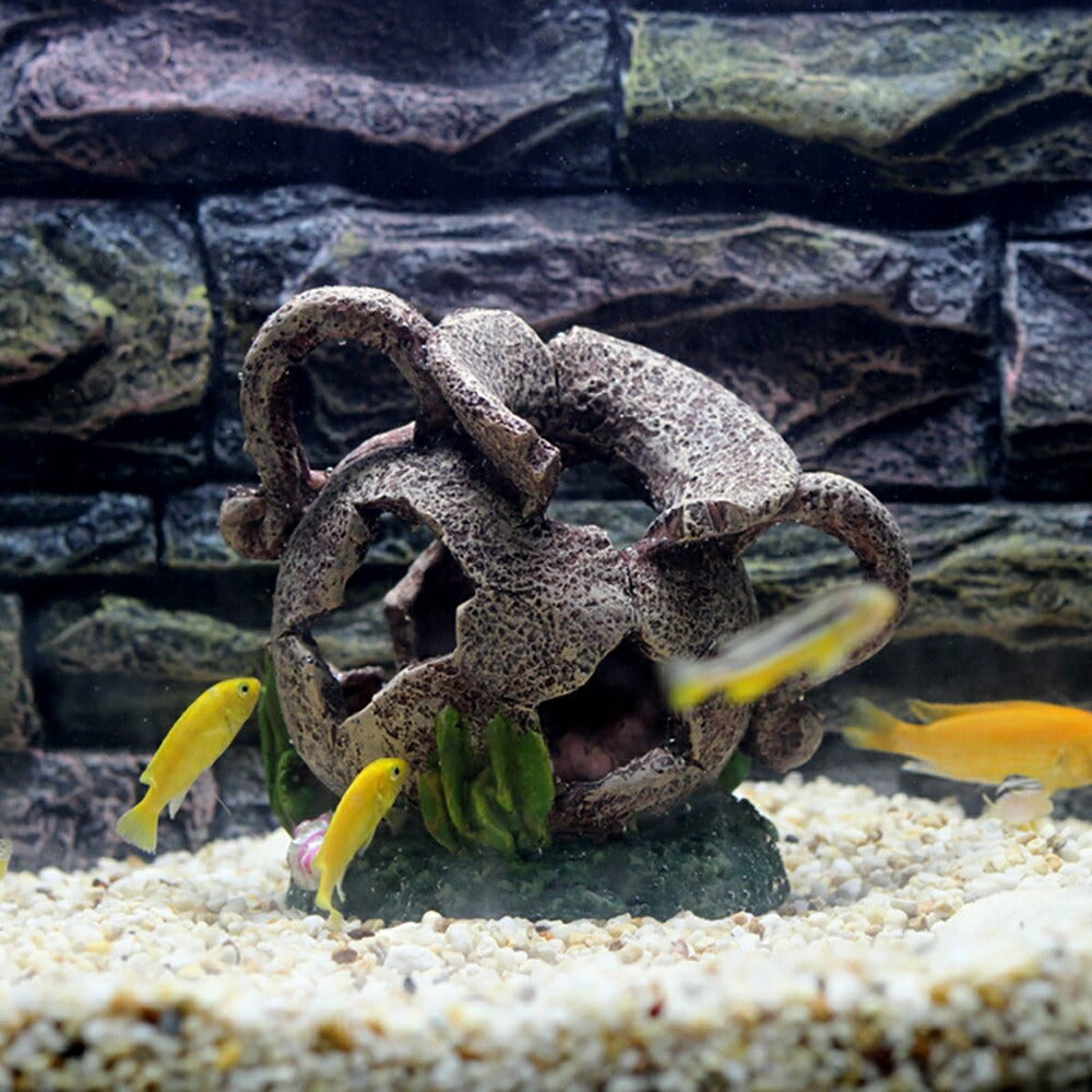 アクアリウム 割れた壺 壷 ツボ オブジェ 水槽 置物 インテリア 熱帯魚 魚 熱帯雨林 海水魚 淡水魚 ネオンテトラ グッピー エンゼルフィッシュ ピラルク アロワナ 水族館 アクアリウムデコレーション 水槽内インテリア 水槽用品