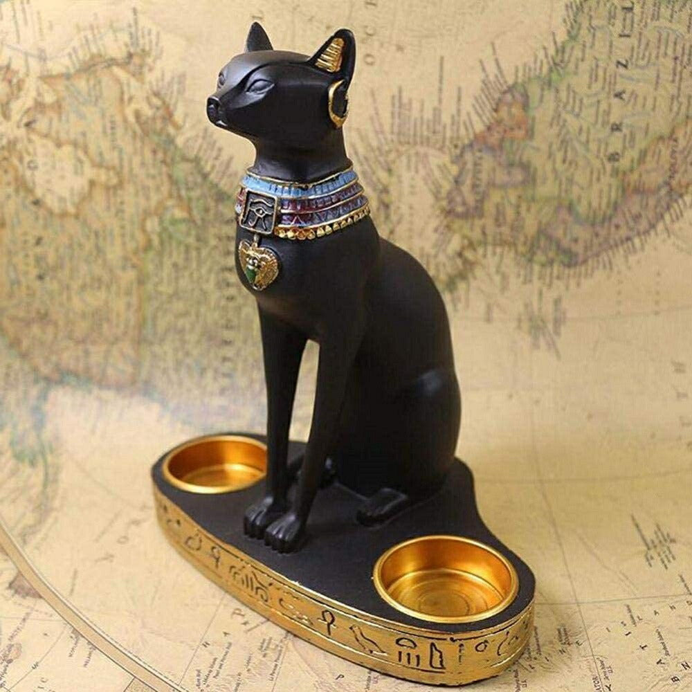 キャンドルスタンド バステト神 キャンドルホルダー bastet 猫型の女神 エジプシャン 置物 フィギュア エジプト 古代エジプト バステト神 雌猫女神 インテリア 猫神 人間を病気や悪霊から守護する 多産の神 記念品プレゼント贈り物