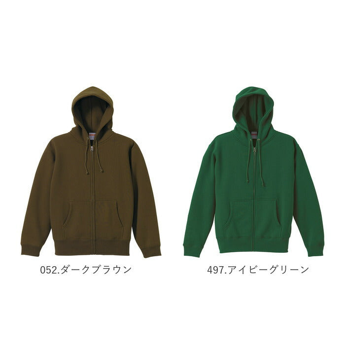 【002.ブラック・Mサイズ】 ユナイテッドアスレ パーカー 通販 スウェット トレーナー フルジップ  裏起毛 メンズ レディース 10.0oz 10.0オンス United Athle 5620-01 シンプル 無地 ビッグシルエット