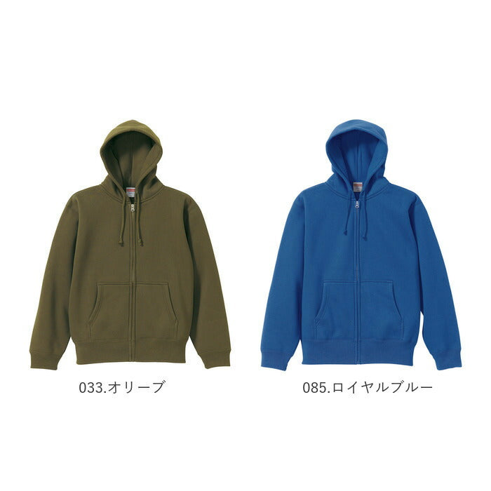 【002.ブラック・Mサイズ】 ユナイテッドアスレ パーカー 通販 スウェット トレーナー フルジップ  裏起毛 メンズ レディース 10.0oz 10.0オンス United Athle 5620-01 シンプル 無地 ビッグシルエット