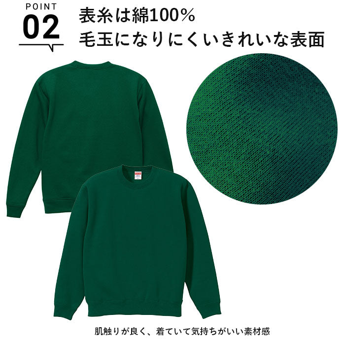 【714.ヘザーグレー・Lサイズ】 ユナイテッドアスレ トレーナー 通販 スウェット プルオーバー 裏起毛 メンズ レディース 10.0oz 10.0オンス クルーネック シンプル 無地 秋 冬 男女兼用 トレーニングウェア