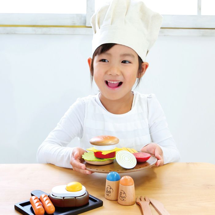 ままごと キッチン 木製 おままごと 調理器具 ウッディプッディ はじめてのおままごと 洋食屋さんセット おもちゃ キッチン 子供 玩具 知育 天然木 G05-1173 WOODY PUDDY